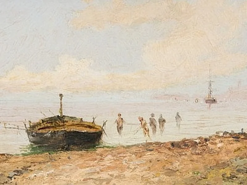 1818-Abraham Louis Tourte - Spiaggia vivace